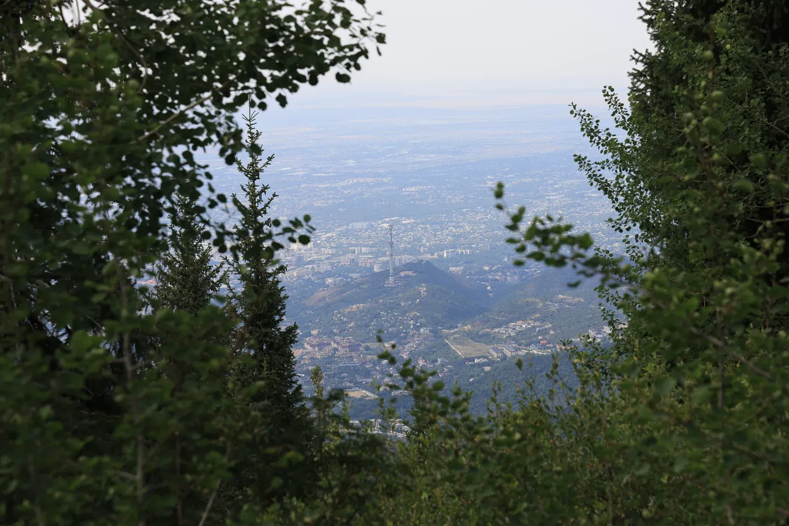 The television tower on Kok Tobe hill in the eastern part of the city.