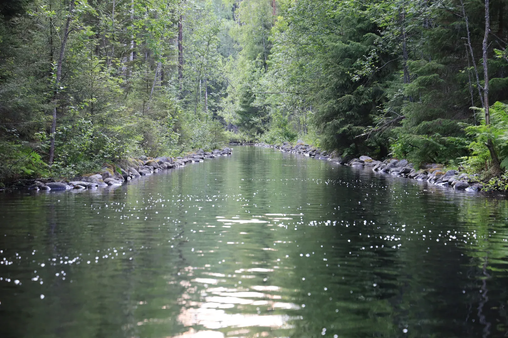 Another channel. And here you can see how it was reinforced with more stones.