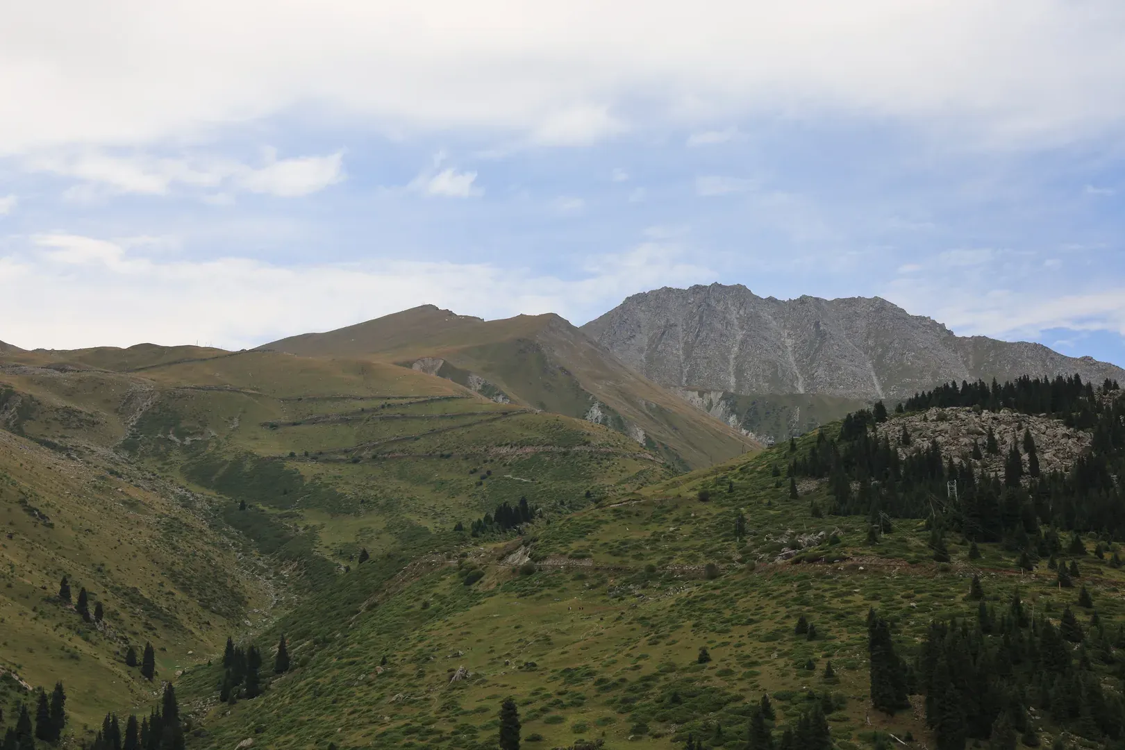 You can see the road to the observatory on the mountain to the west of the lake.