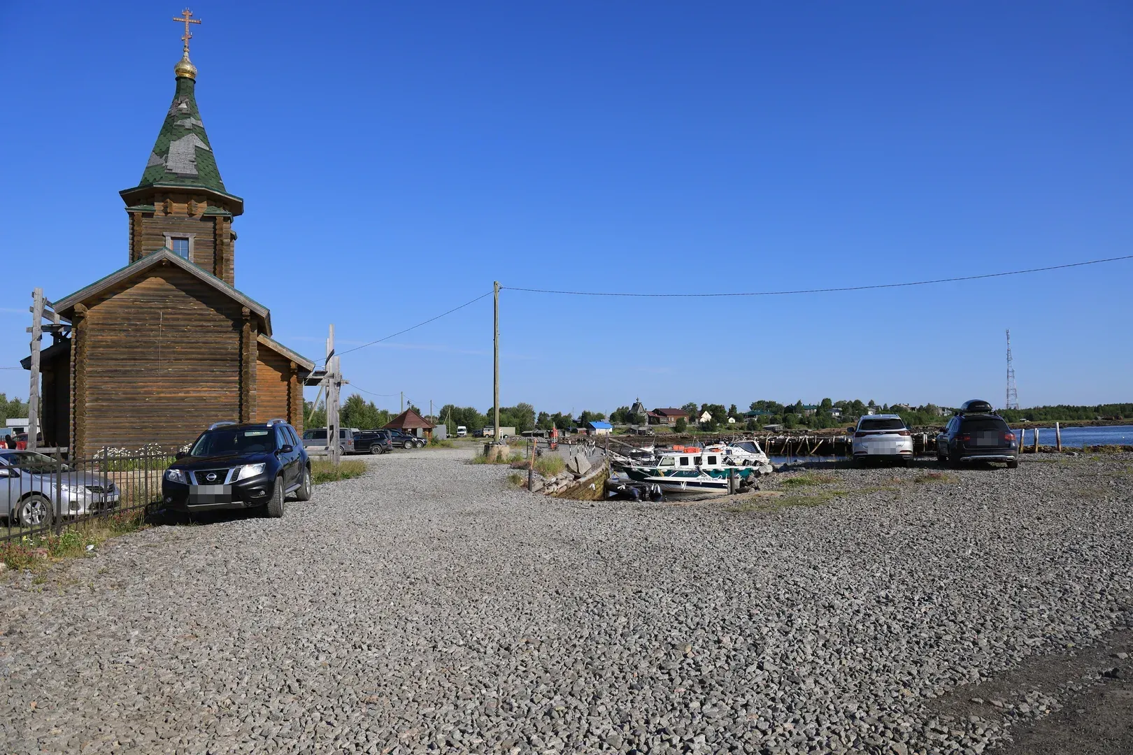 The pier and a chapel nearby. You can cross via private boats in under an hour, or take the scheduled ferry. That is a two-hour trip, but much cheaper and more stable.