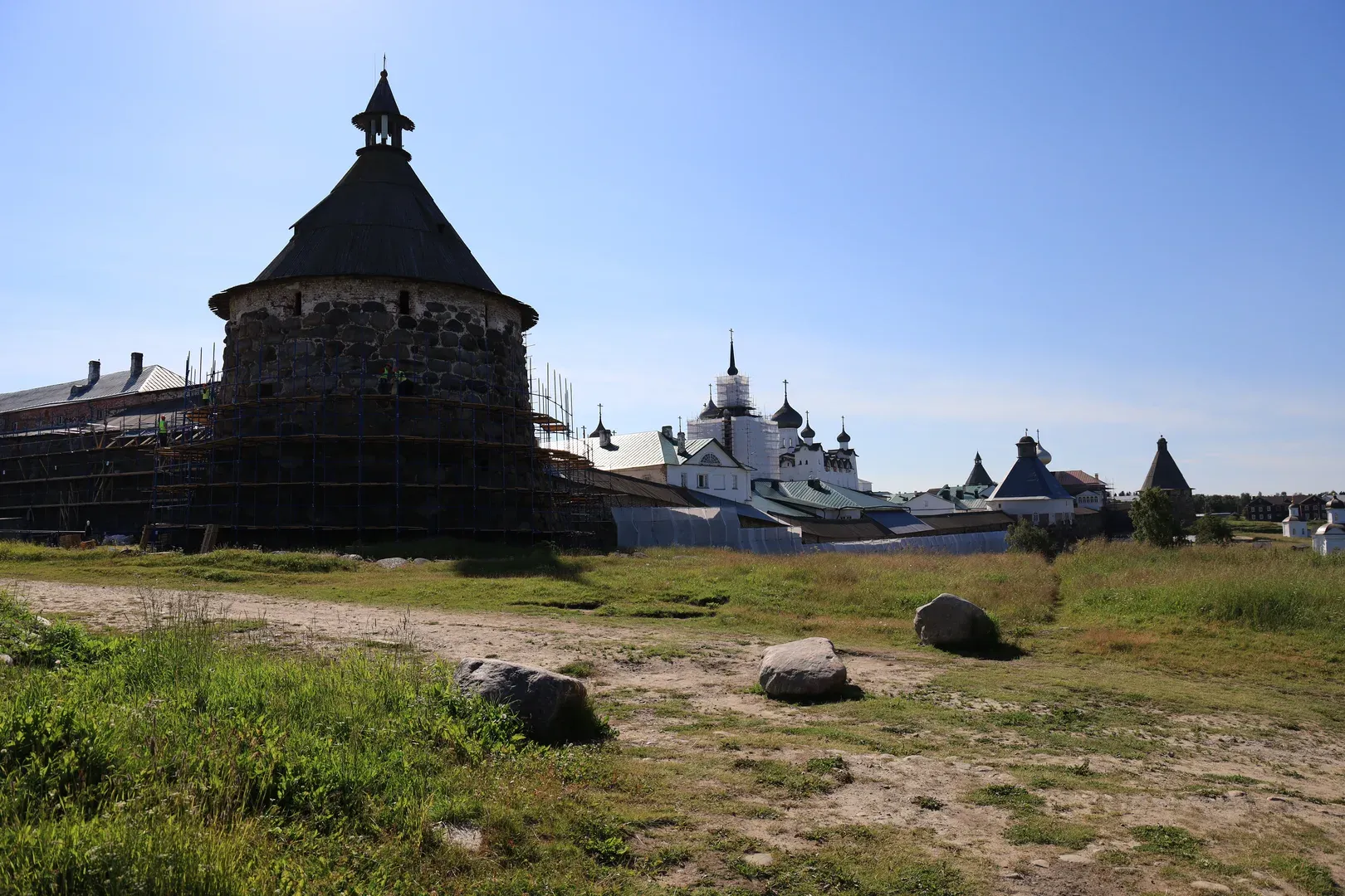 The view from the north-west, coming from the pier towards the monastery.